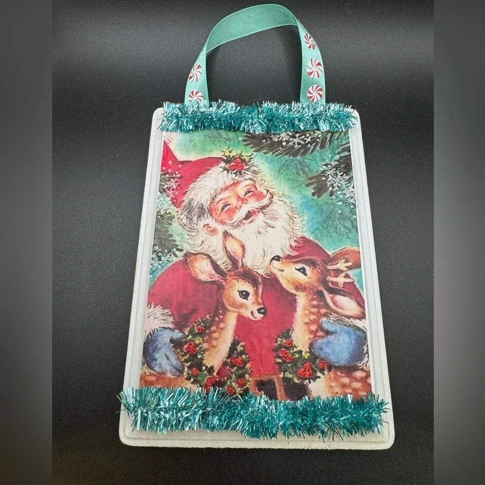 New OOAK Retro-Inspired Santa Christmas Sign Holiday Decor